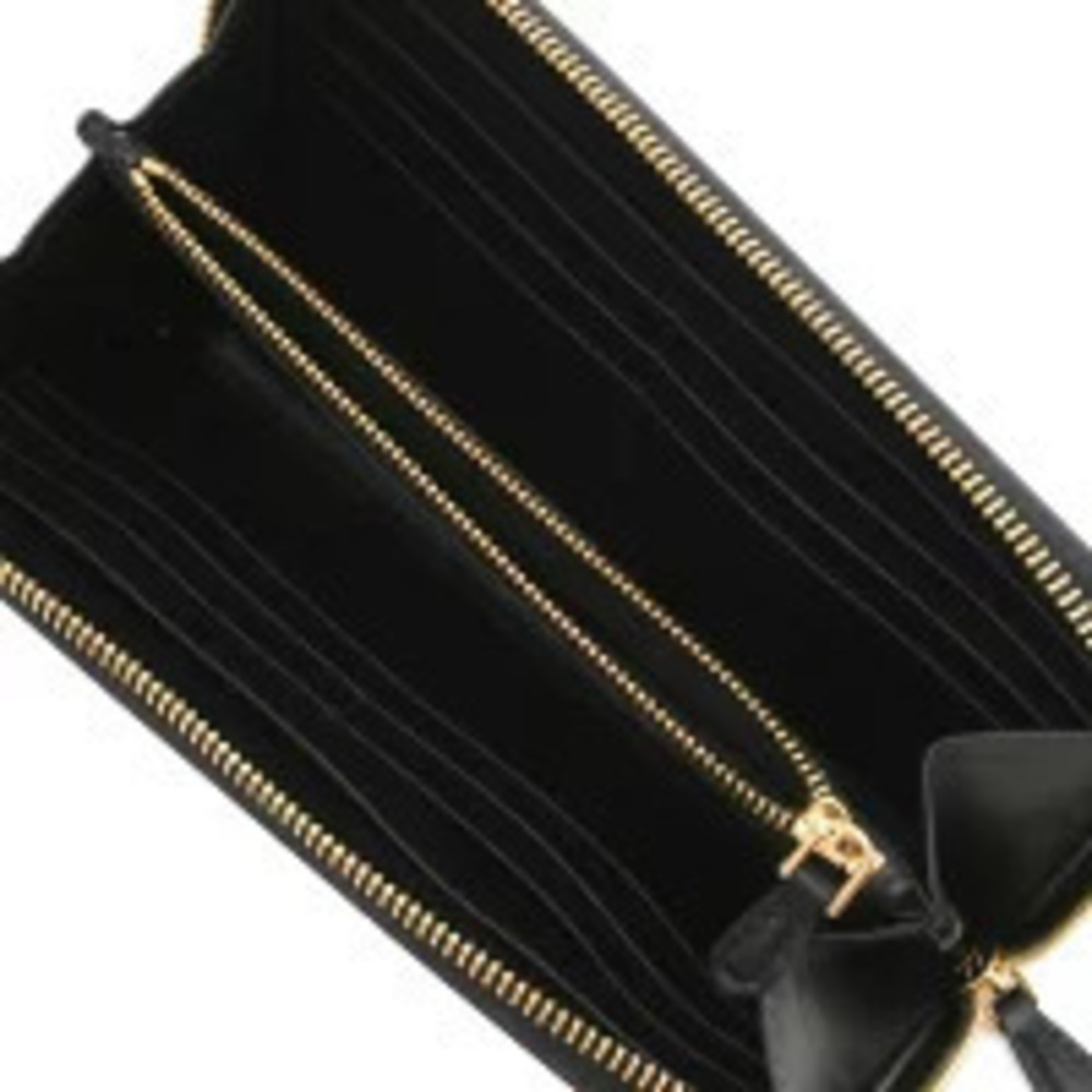 Prada Long Black Wallet Triangle Soft Calfskin Black